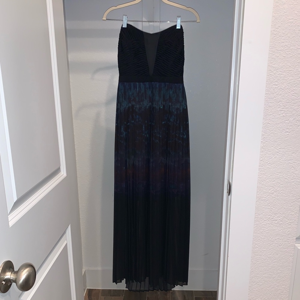 Strapless Watercolor Cocktail Dress